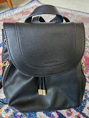 #ad Sophiya Mini Black Faux Leather Backpack Women#x27;s $29.99