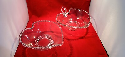 #ad 2 Candlewick 9 Inch Heart Dishes $45.00