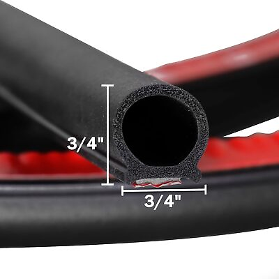 #ad 3 4inch D Shape Car Door Rubber Weather Stripping Self Adhesive Soundproof Seal $14.99