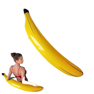 #ad 60 180cm Inflatable Banana Toy Kids Blow Up Swimming Pool Toy Water Beach Play $8.18