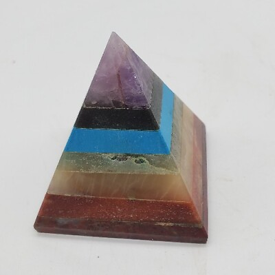 #ad Natural 7 Chakras Stone Healing Charged Reiki Handmade Pyramid 2quot;×2.5quot; $35.00