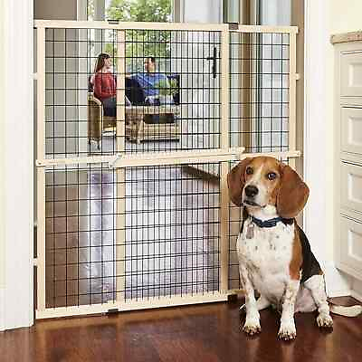 #ad NEW North States My Pet Extra Tall amp; Wide Mesh Wood Gate Pressure Mount 37quot; $45.50