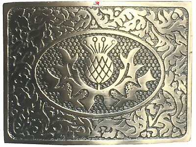 #ad Celtic Oval with Thistle Kilt Belt Buckle Highland Belt Buckle Thistle Antique $12.99