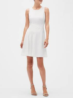 #ad Banana Republic Fit amp;Flare A Line Dress NEW Ivory All Seasons Occasions NEW 4 18 $36.87
