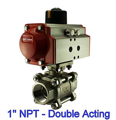 #ad 1quot; Inch Pneumatic Air Actuated Stainless Ball Valve Double Acting Air Return $199.99
