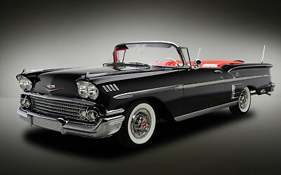 #ad 1958 Chevy Impala black 24x36 inch poster Looks great $23.99