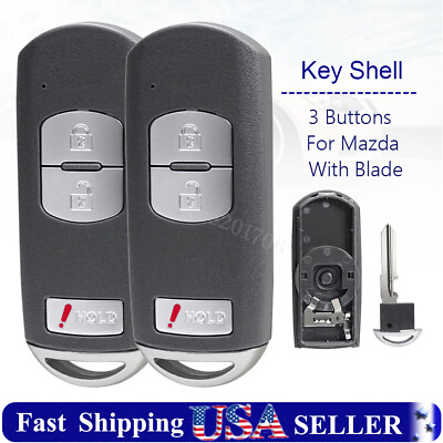#ad 2 Replacement Key Fob Remote Shell Pad for Mazda CX 5 2014 2015 2016 2017 2018 $18.79