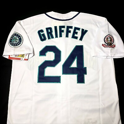 #ad Ken Griffey Jr Seattle Mariners Jersey 1995 Retro Throwback Stitched NEW💥SALE $84.47