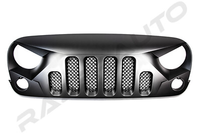 #ad Matte Black Skull Style Front Replacement Grille fit for 07 18 Jeep Wrangler JK $118.88