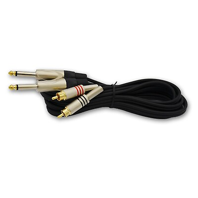 #ad 20ft 1 4 in TS to RCA male connector Stereo Interconnect Dual Audio CableNew $26.39