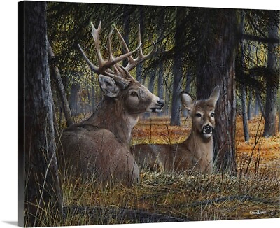 #ad Autumn Royalty Canvas Wall Art Print Deer Home Decor $34.99