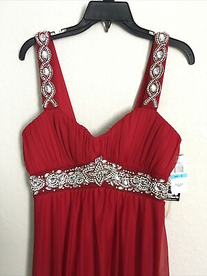 #ad SEQUIN HEARTS Red Evening Prom Homecoming Military Ball Formal Gown $139 NWT $69.99