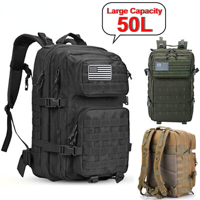 #ad Men#x27;s Tactical Backpack Travel Large Capacity Outdoor Multi functional Bags $39.99
