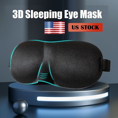 #ad NEW 3D Sleeping Eye Mask for Men Women Soft Pad Blindfold Cover Travel Sleep USA $6.92