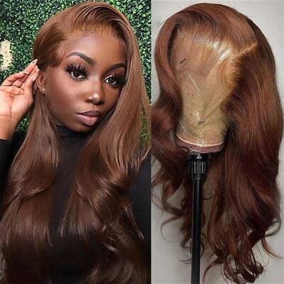 #ad ubest Brown Colored Lace Front Wigs Human Hair Chocolate Brown 13x4 Body Wave... $178.93