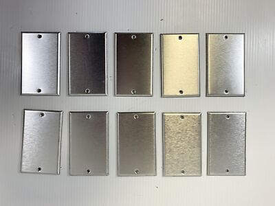 #ad Lot of 10 Solid Stainless Wall Outlet Cover Square Edge $18.00