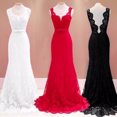 #ad Custom Made To Order Stretch Lace Deep V Neck Evening Party Gown plus1x 10x Y853 $239.99