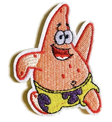 #ad Patrick Star Cartoon Character Embroidered 3quot; Tall Iron on Patch $4.99
