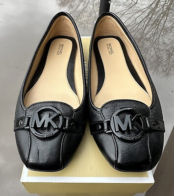 #ad Michael Kors Lillie Moc Women’s Leather Slip On Moccasins Size 10M Black New NIB $90.00