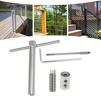 #ad 40* Stainless Wire Railing Hardware Steel Kit For 1 8quot; Railing Cable Hardware $54.15