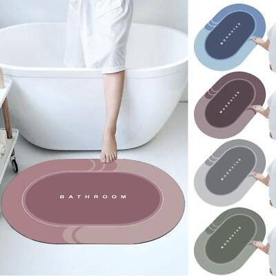 #ad Super Absorbent Bath Mat Quick Drying Bathroom Rug Non slip Door Floor Mat $11.44