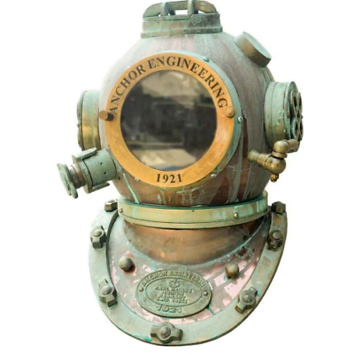 #ad Antique Diving Divers Helmet Mark V Vintage Navy Us Sea Deep Scuba Helmet Rare $242.25