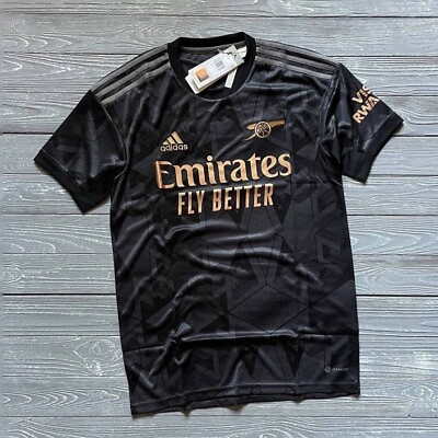 #ad Adidas Arsenal Away Black And Gold 22 23 Jersey Small 2XL $39.00