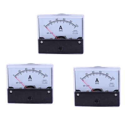 #ad 3X DC 100A Panel Ampere Current Counter Ammeter Meter 670 S2R6ed AU $21.99