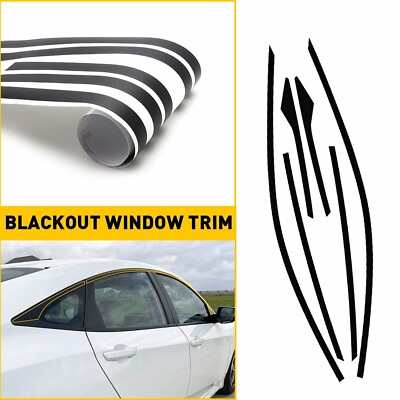 #ad 6 Chrome Delete Blackout Window Trim For 2016 2021 Honda Civic Sedan Accessories $10.99