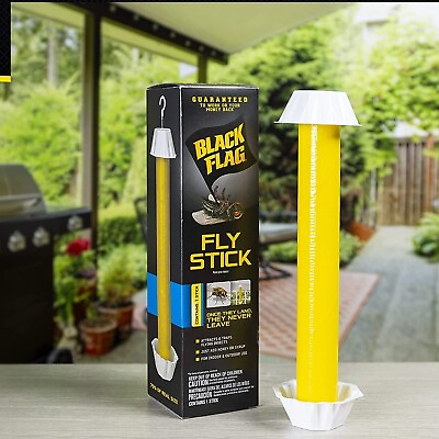 #ad Black Flag Fly Stick Flying Insect Hanging Trap Outdoor Indoor Insect Trap Stick $4.75