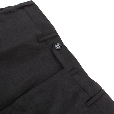 #ad PT01 NWT Flat Front Dress Pants Size 48 32 US Charcoal Gray 100% Wool $160.00