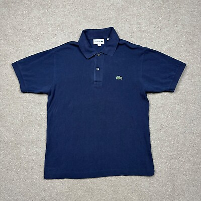 #ad Lacoste Polo Shirt Men#x27;s Size 3 Small Blue Short Sleeve Classic Fit Slim Adult $17.95