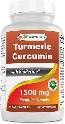 #ad Best Naturals Turmeric Curcumin 1500mg 180 Vegetarian Capsules $14.99