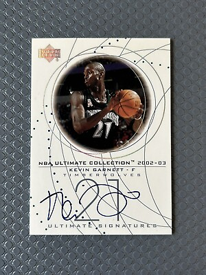 #ad 2002 03 UD Ultimate Collection AUTO Kevin Garnett On Card Signature Wolves *NM* $219.99
