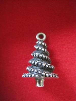 #ad Reed amp; Barton Christmas Tree Charm Rare Silver Tone Ornament $22.97