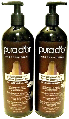 #ad 2 Pack PURA D#x27;OR Dor ColorHarmony Purple SHAMPOO Keratin Sulfate Free $29.95