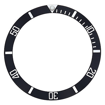 #ad REPLACEMENT BEZEL INSERT BLACK FOR WATCH 37MM X 30MM SILVER FONTS $44.95