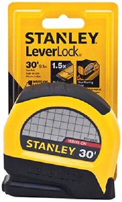 #ad Stanley 30#x27; Leverlock Tape Rule Rubberized Blade Locking Lever $33.99