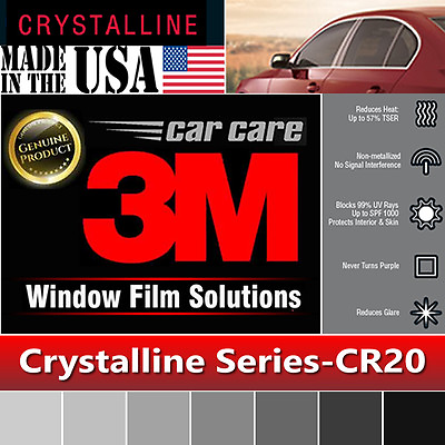 #ad 3M Window Film Crystalline 20% VLT Automotive Solar Tint Multi Size CR20 E $170.30
