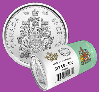 #ad 2024 Canada Half Dollar Fifty Cents King Charles III Coin Mint UNC C $2.00