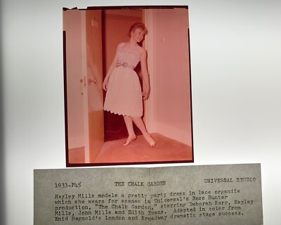 #ad Hayley Mills 1964 Photo shoot for Chalk Garden Original 5x4 Transparency w snipe $49.99