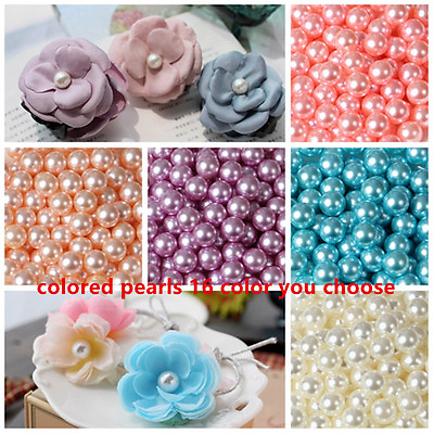 #ad Wholesale 2mm 14mm No Hole ABS Pearl Round Acrylic Beads DIY 16 COLOR Pick $2.46