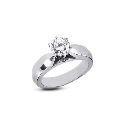 #ad 0.56ct F VS2 Round Natural Certified Diamond PT 950 Solitaire Engagement Ring $2420.85