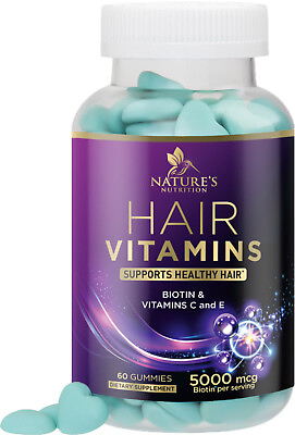 #ad Hair Gummies 5000mcg Hair Gummy Vitamins for Faster Stronger Hair Growth $12.92