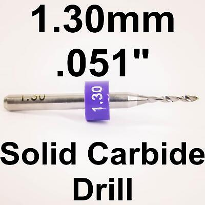 #ad 1.30mm .051quot; Solid Carbide Drill Bits 1510 or 50 Pcs. With 1 8quot; Shanks LU $5.72