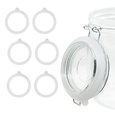 #ad 6 Piece Rubber Seal Ring for Glass Jars Airtight Silicone Replacement Gasket $12.48
