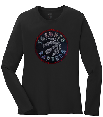 #ad Women#x27;s Toronto Raptors Ladies Long Sleeve T Shirt Bling Shirt Size S 4X $25.50
