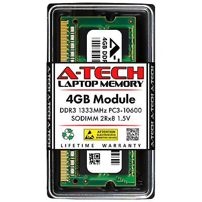 #ad Kingston KVR1333D3S9 4G A Tech Equivalent 4GB DDR3 1333 SODIMM Laptop Memory RAM $19.99