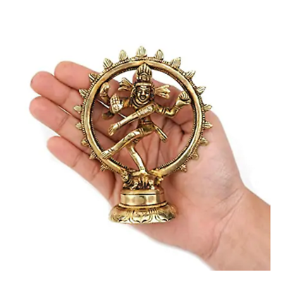 #ad Brass Nataraja Statues Shiva Dancing Nataraja Idol Showpiece for Home Decor 4inc $15.96