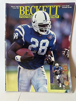 #ad 1995 Beckett Football Card Magazine Price Guide #60 Marshall Faulk Chris Warren $5.00
